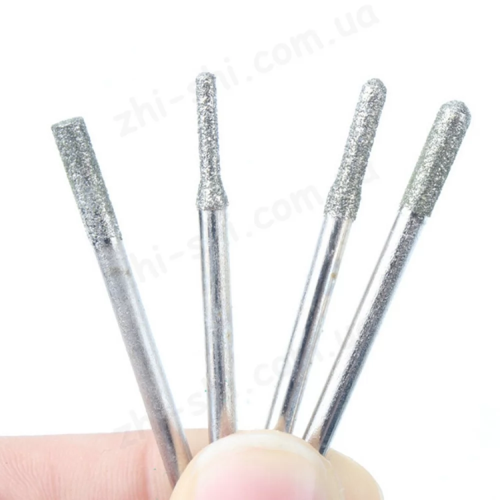 Набір алмазних насадок - 30 шт (фрези, шарошки) для Dremel / гравера - Ø2.35 mm - у коробці - P120